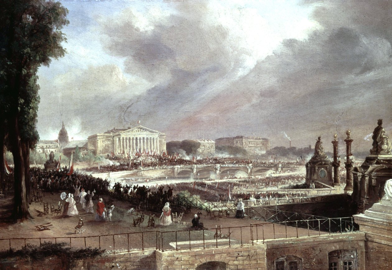 Proklamasjon av Den andre franske republikk, Place de la Concorde, 24. februar av Jean Jacques (after) Champin