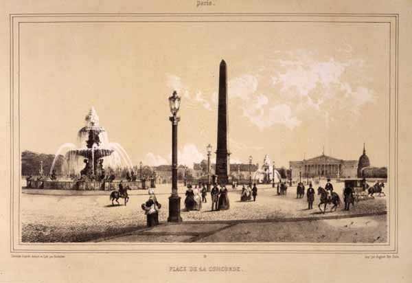 Place de la Concorde, Paris, gravert av Auguste Bry (gravering) av Jean Jacques Bachelier