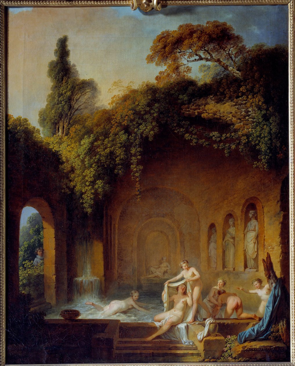 Nymfenes bad Maleri av Jean Jacques Francois Barbier l'Ain (1738-1826) Rouen fra 1800-tallet, Musee des Beaux Arts av Jean Jacques Francois Le Barbier