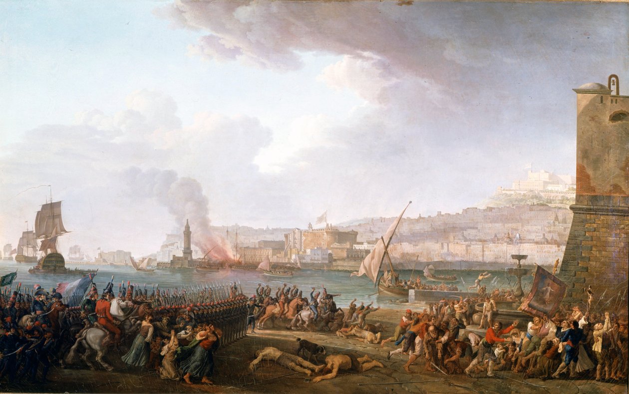 Inntreden av den franske hæren kommandert av general Championet i Napoli, 21/01/1799. Maleri av Taurel Jean Jacques François (1757 - 1832). 1799. Slottene i Versailles og Trianon. av Jean Jacques Francois Taurel