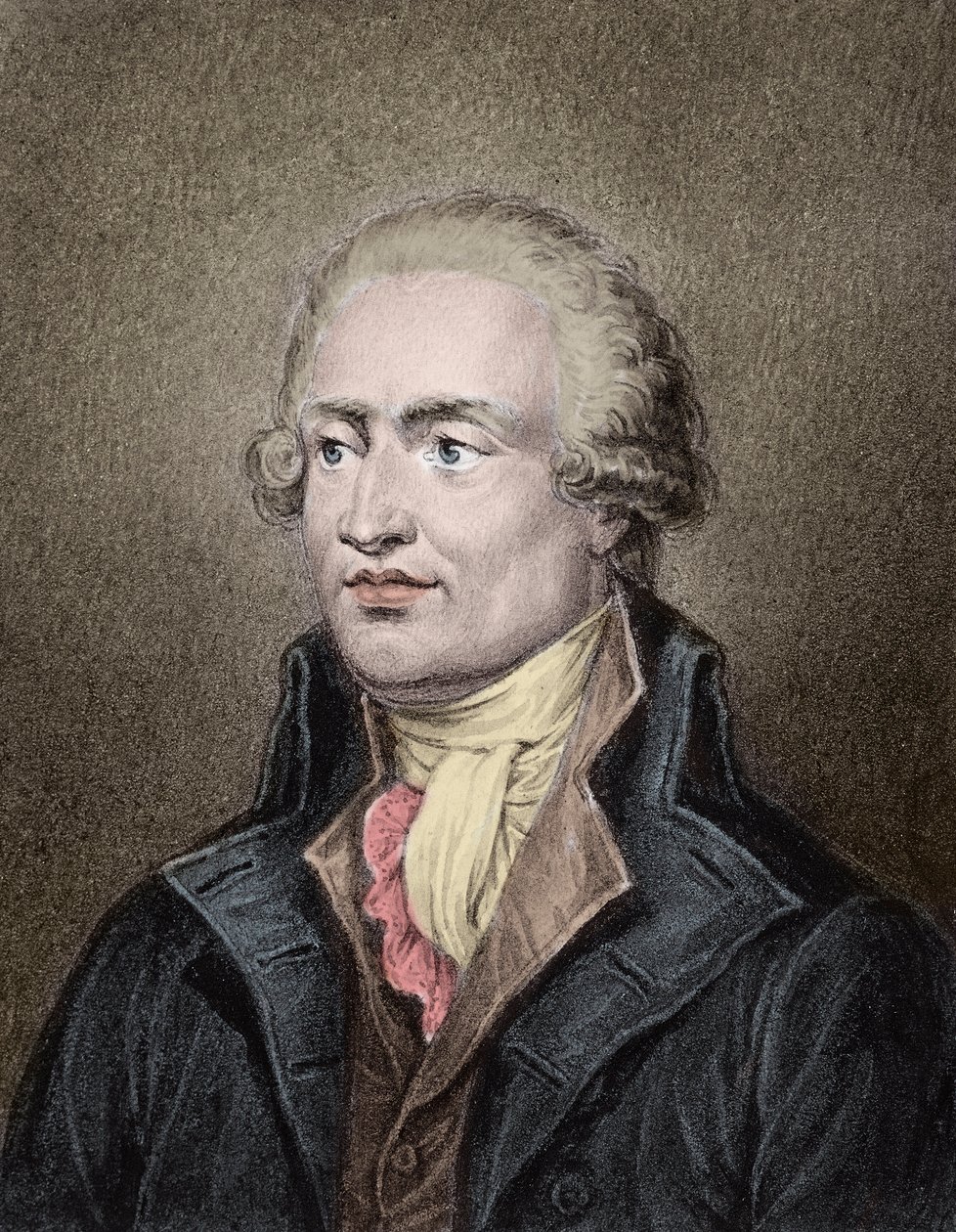 Portrait of Marie Jean Antoine Nicolas de Caritat, Marquis de Condorcet (1743 - 1794) Engraved by Jean Jacques Frilley (1797-a1850) av Jean Jacques Frilley