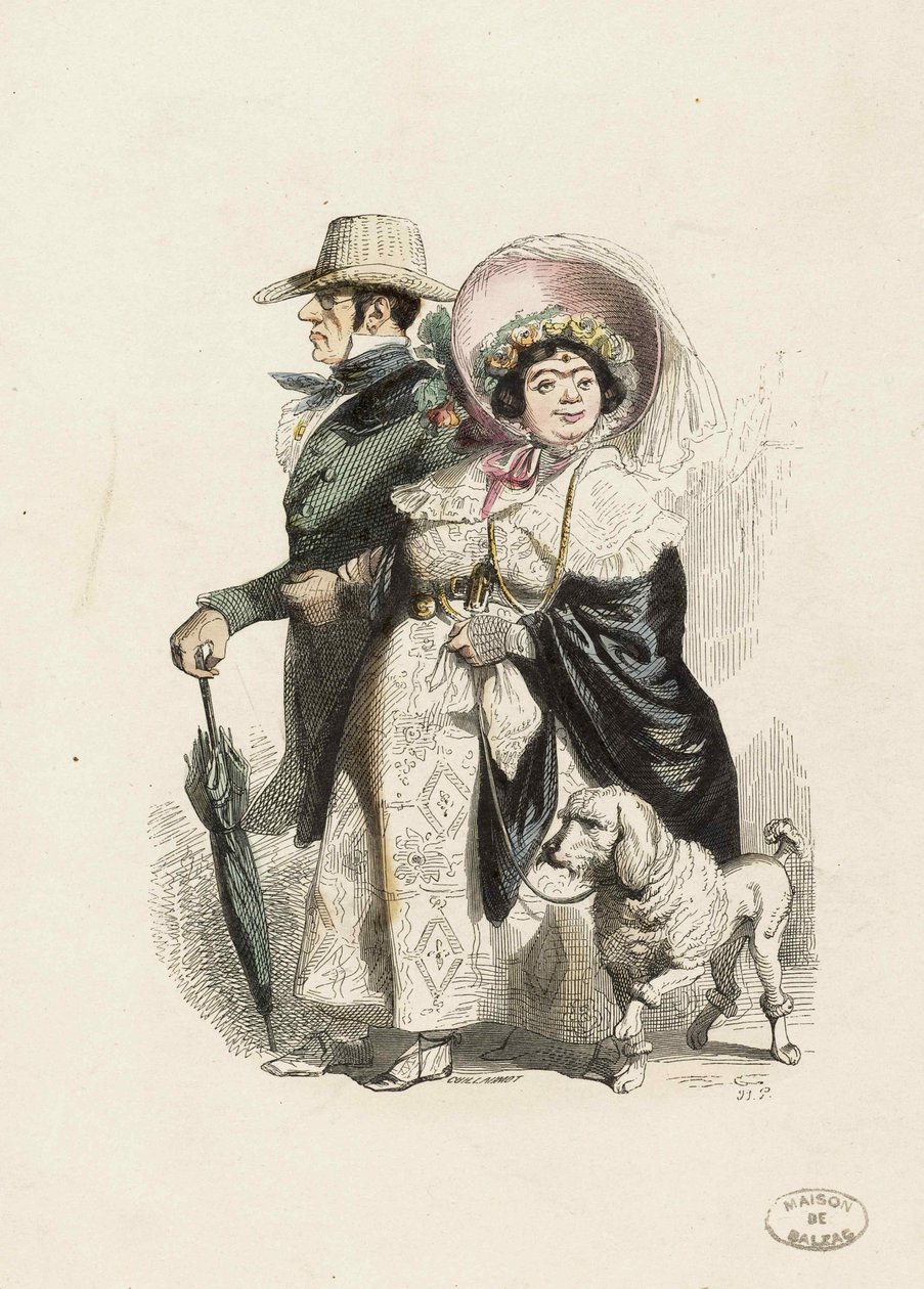 En Rentier og hans kone, 1840. av Jean Jacques Grandville