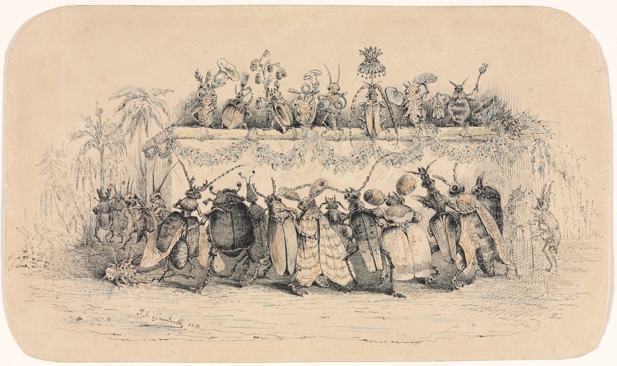 En insektball, 1835. av Jean Jacques Grandville