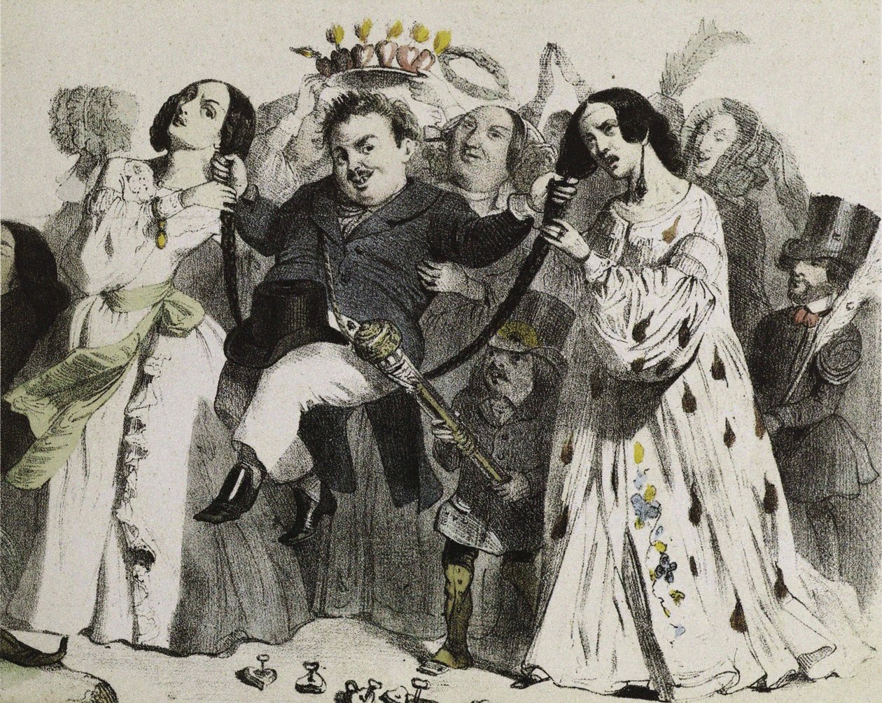 Honoré de Balzac, den mest produktive av våre forfattere, støttet og kronet av kvinner, 1839. av Jean Jacques Grandville