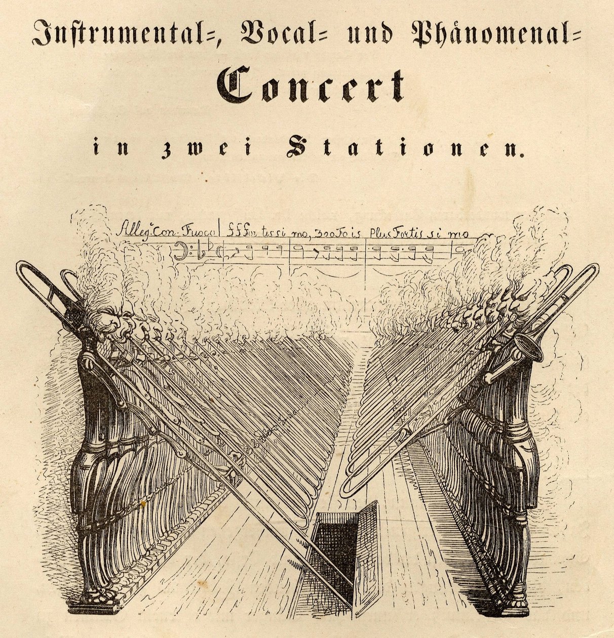 Instrumental vokal og fenomenal konsert, 1844 av Jean Jacques Grandville