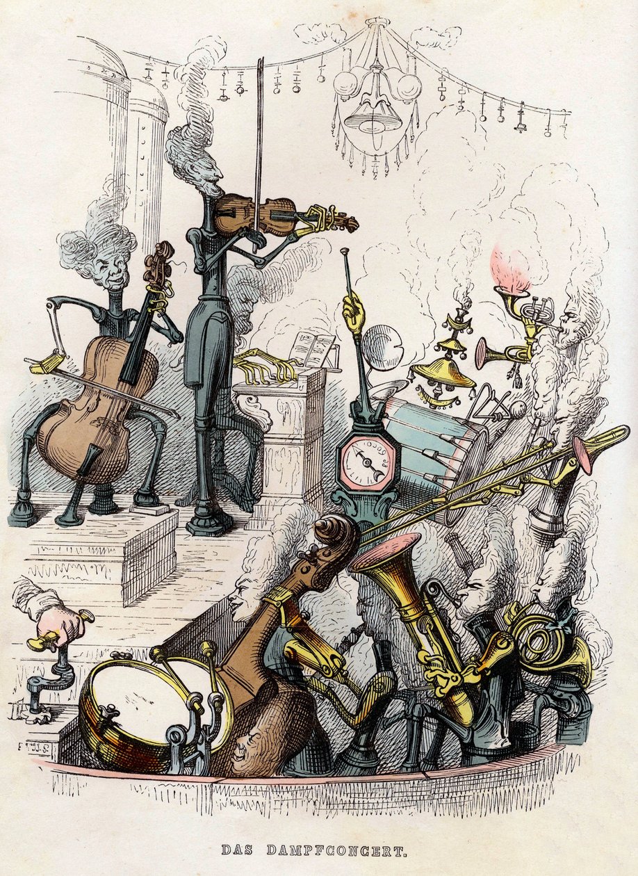 Steam-konsert, 1844. av Jean Jacques Grandville
