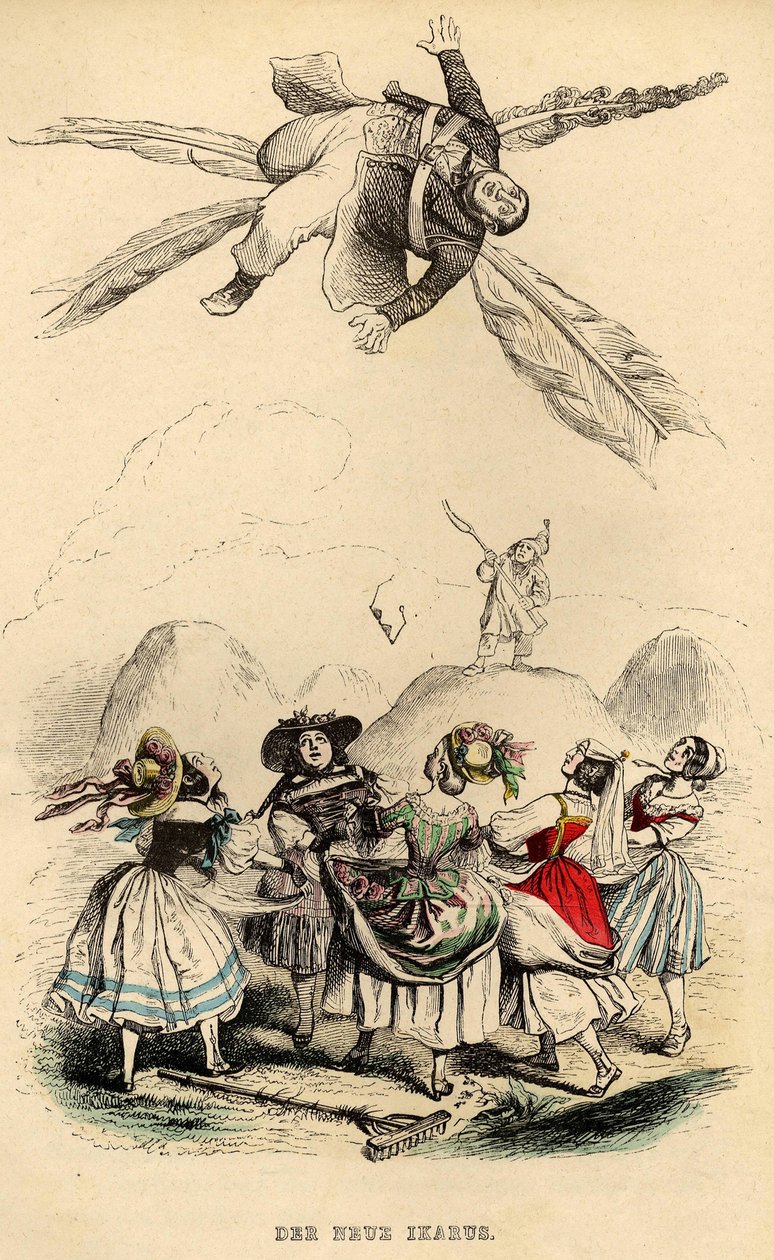 Den nye Ikaros, 1840-tallet av Jean Jacques Grandville