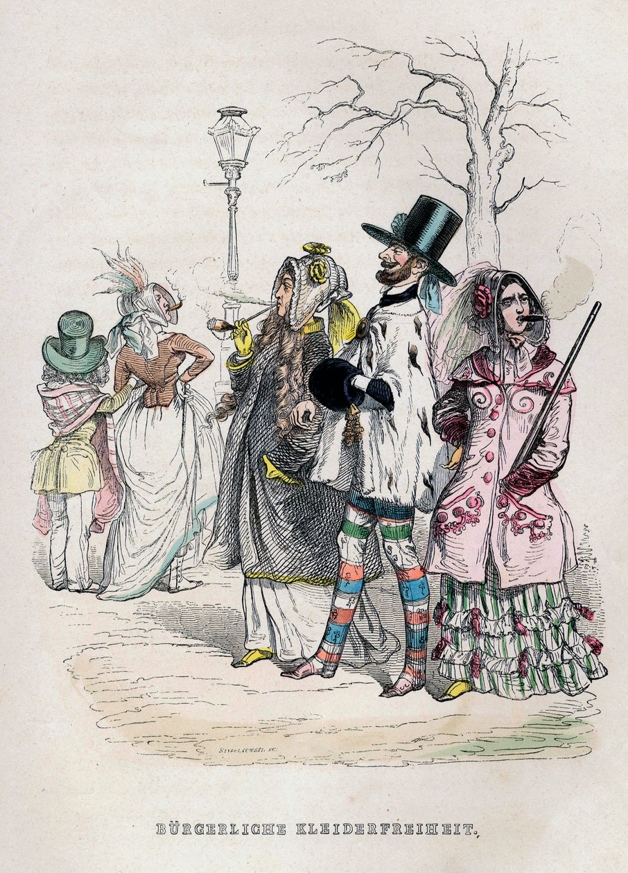 Kvinners klesfrihet, 1840-tallet. av Jean Jacques Grandville