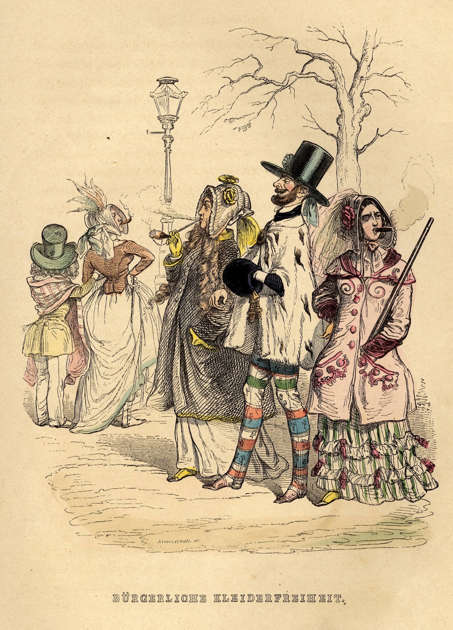 Kvinners klesfrihet, 1840-tallet av Jean Jacques Grandville