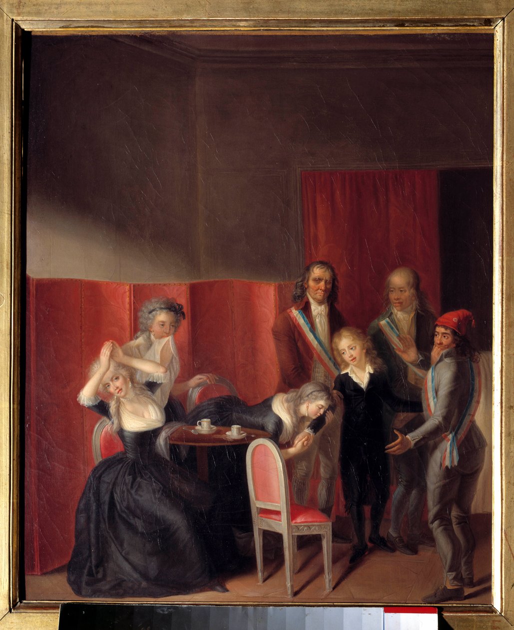 Louis XVII ble skilt fra sin mor Marie Antoinette 3. juli 1793 i Temple-fengselet. Maleri av Jean Jacques Hauer (1751-1829) av Jean Jacques Hauer