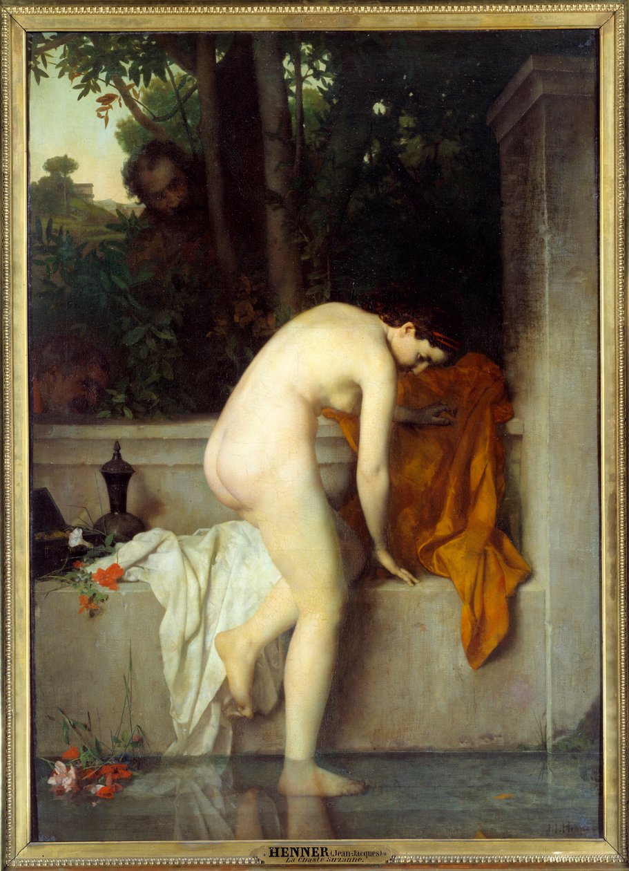 Kysk Suzanne sier Suzanne i badekaret. Maleri av Jean Jacques Henner (1829-1905) av Jean Jacques Henner