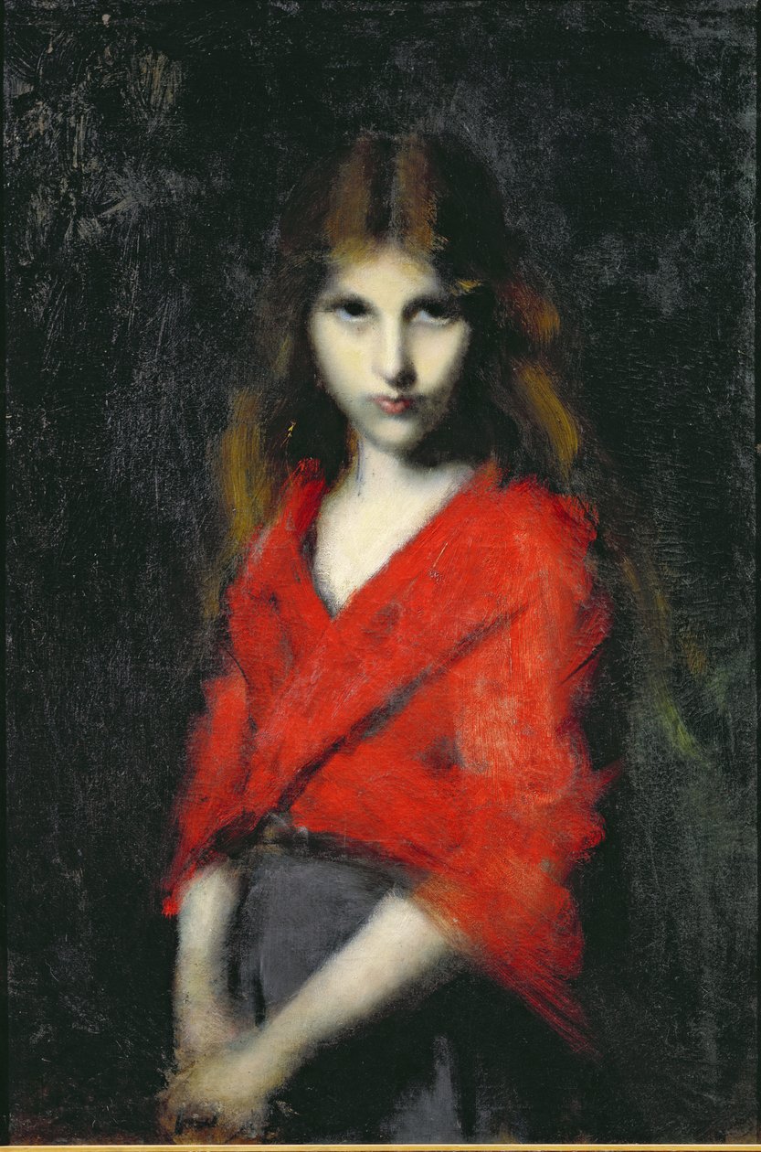 Portrett av en ung jente, The Shiverer av Jean Jacques Henner