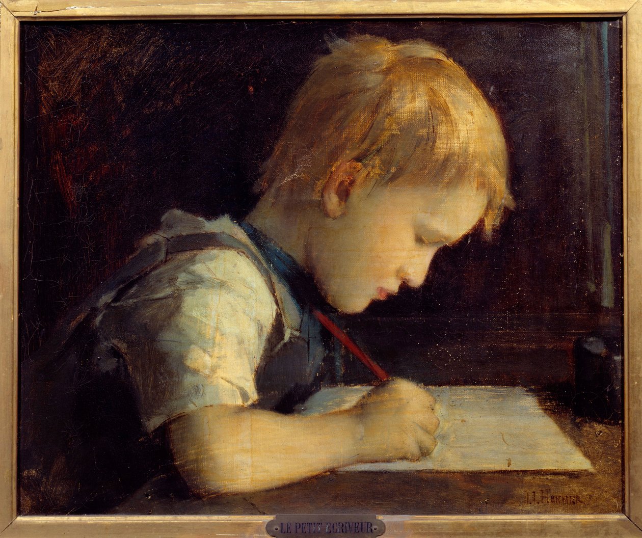 Den lille forfatteren Paul Henner (1860-1867) nevø av kunstneren Maleri av Jean Jacques Henner (1829-1905) 1800-tallets Paris, Musee du Petit Palais av Jean Jacques Henner