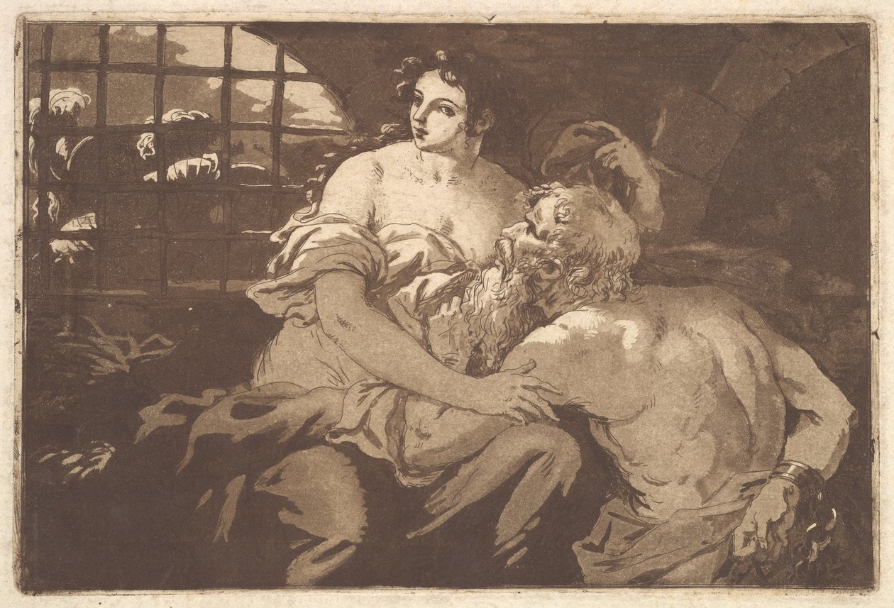 Roman Charity, i et album som inneholder Recueil de Compositions par..., 1782-1821. av Jean Jacques Lagrenee