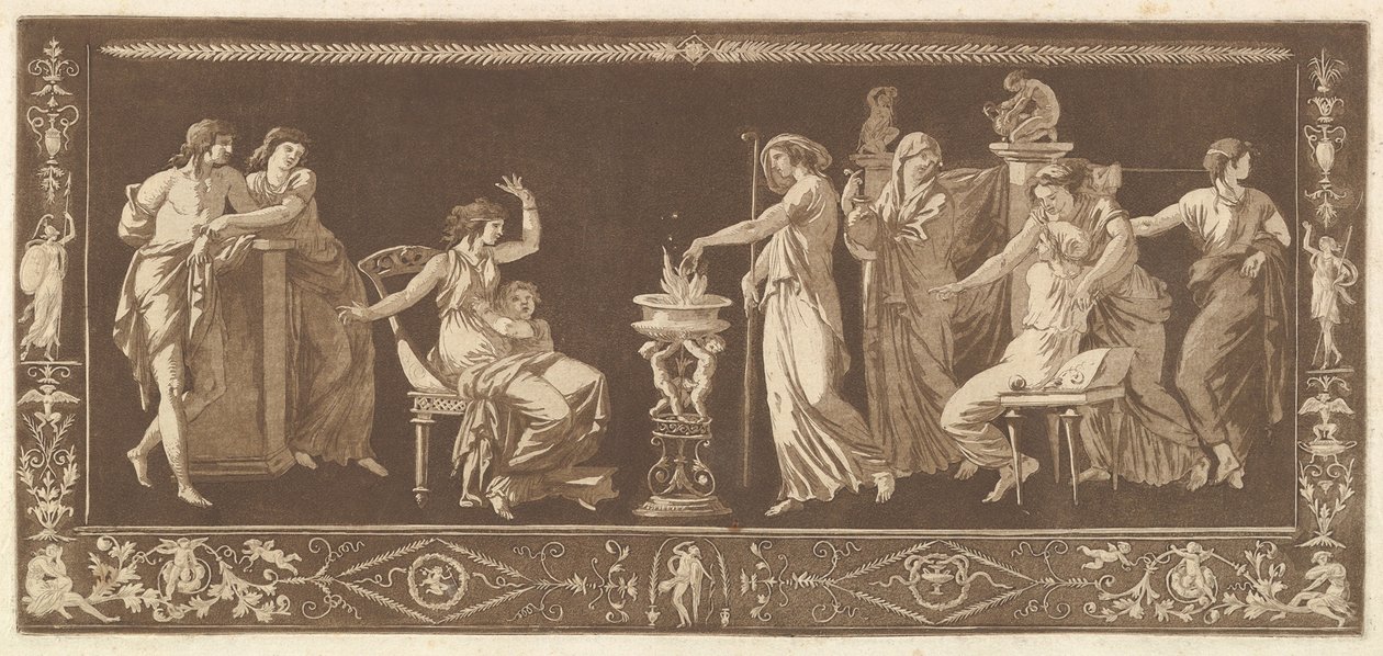 Scene of Sacrifice Antique Sacrifice, fra Collection of Different Compositions Fries and..., 1784. av Jean Jacques Lagrenee
