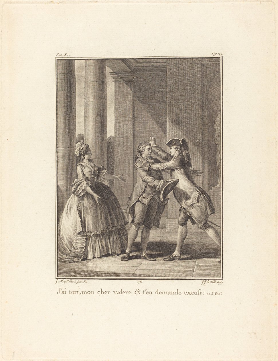 Jeg tar feil, min kjære Valère, og be om unnskyldning av Jean Jacques Le Veau after Jean Michel Moreau