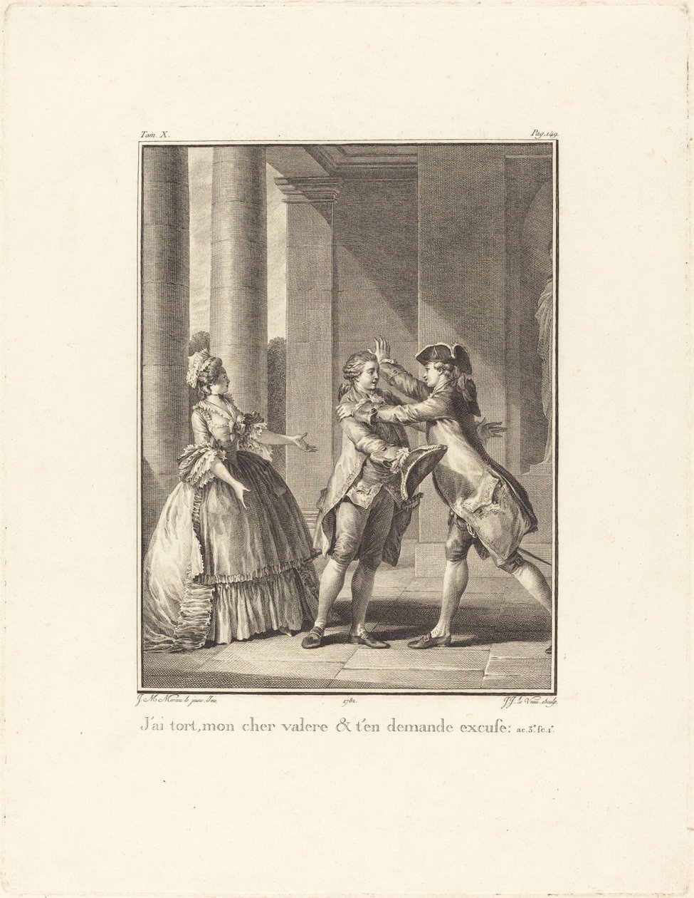 Jeg tar feil, min kjære Valère, og be om unnskyldning av Jean Jacques Le Veau after Jean Michel Moreau