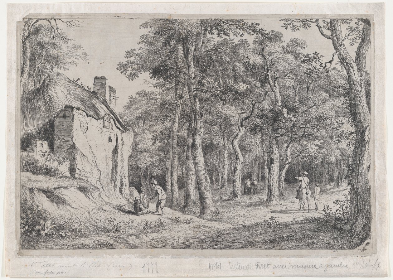Hytte ved inngangen til en skog, 1772. av Jean Jacques de Boissieu