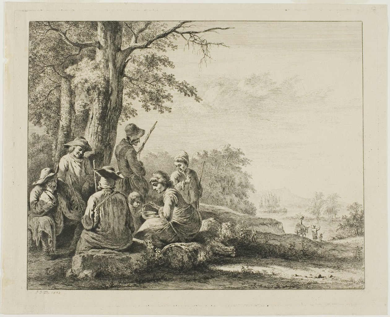 Familiescene i landskap av Jean Jacques de Boissieu