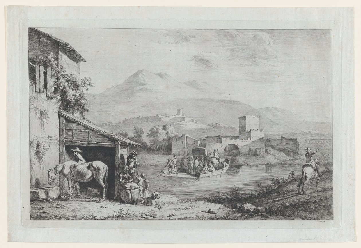Garigliano-passasjen Italia, 1793. av Jean Jacques de Boissieu