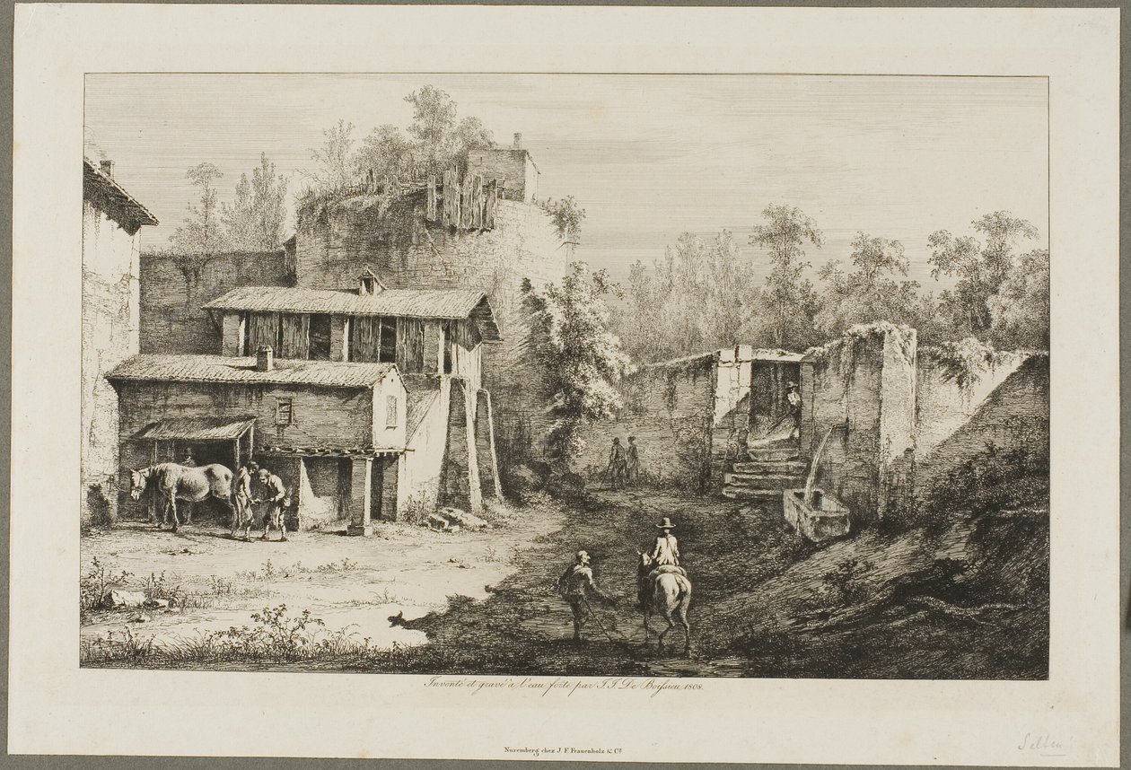 Landskap med rytter og smed av Jean Jacques de Boissieu