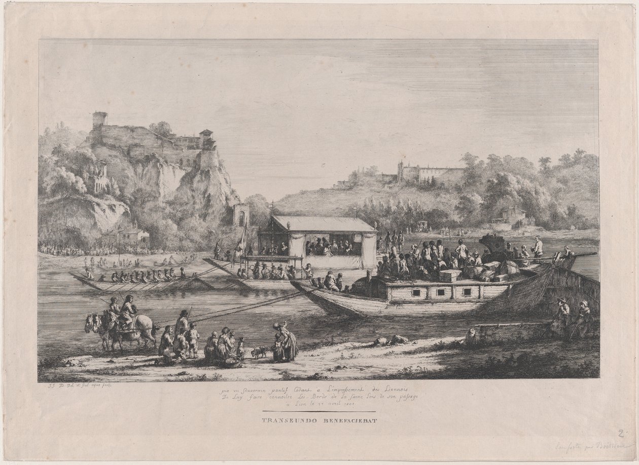 Pave Pius VII på Saône, 1805. av Jean Jacques de Boissieu