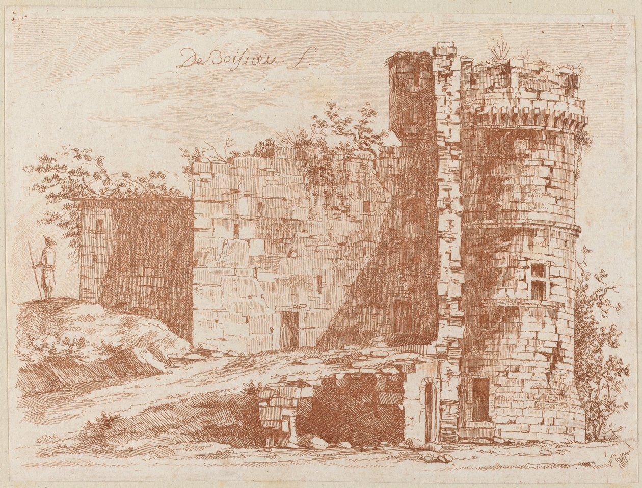Ruinene av et gammelt slott i Saint-Chamond, Loire av Jean Jacques de Boissieu