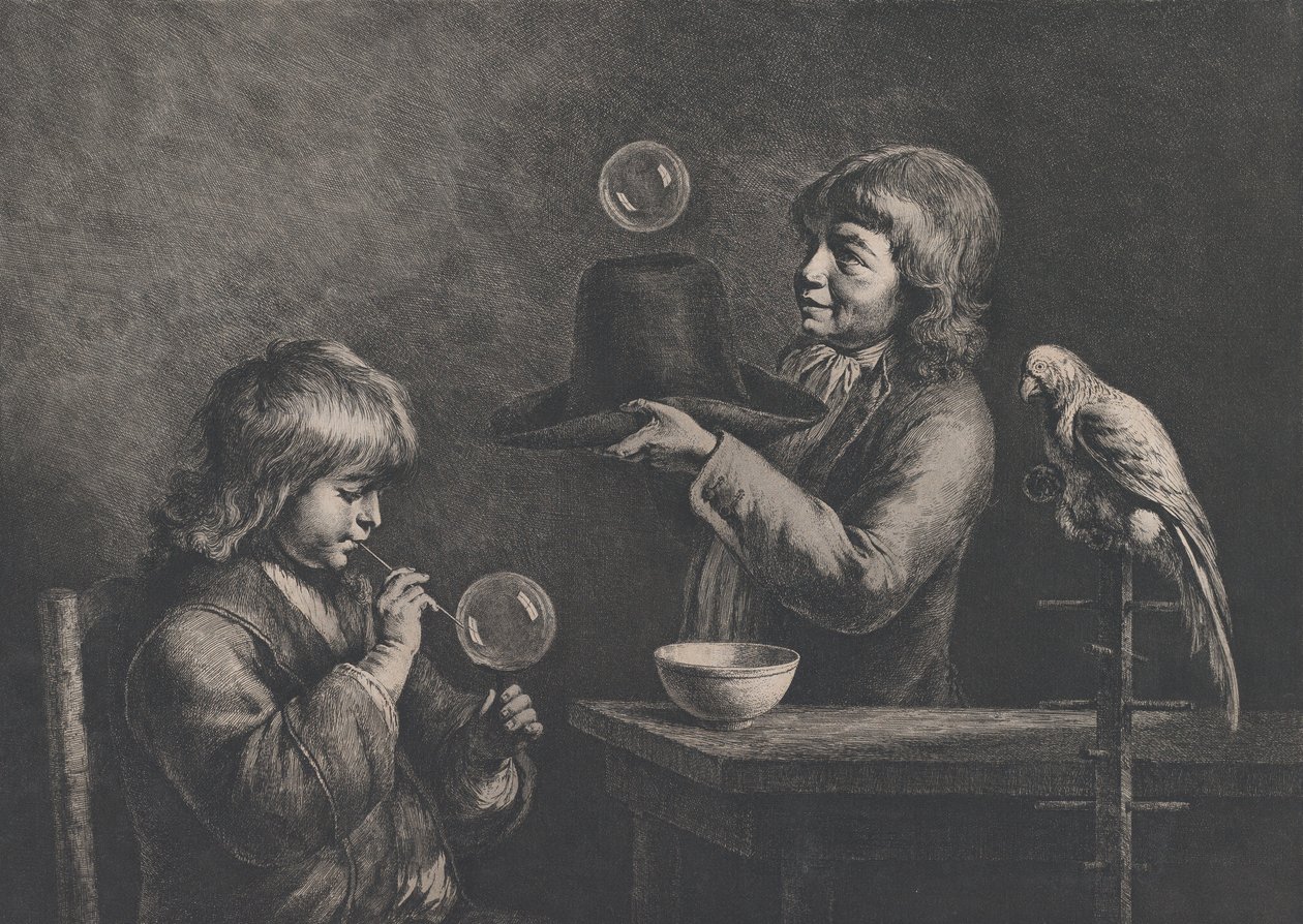 Såpebobler, 1799. av Jean Jacques de Boissieu