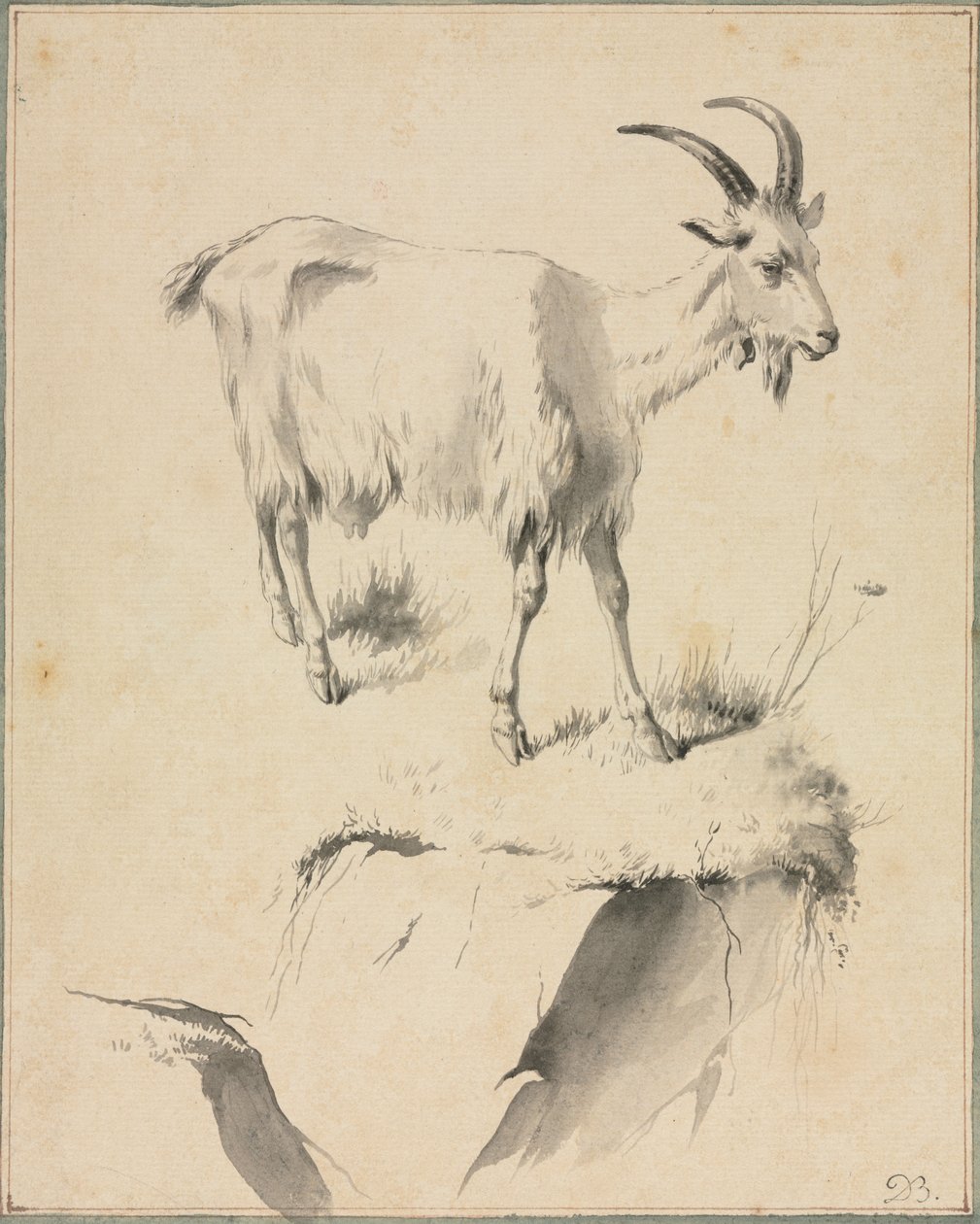 Studie av en geit, 1700-tallet. av Jean Jacques de Boissieu