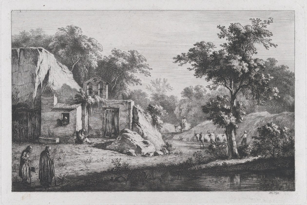 Den lille eremitasjen, 1793. av Jean Jacques de Boissieu