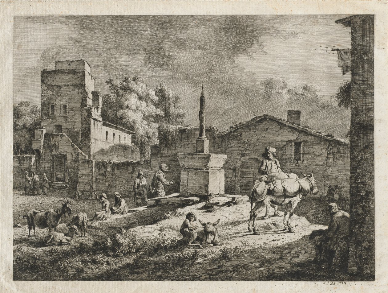 Utsikt over Saint-Andeol, 1774. av Jean Jacques de Boissieu