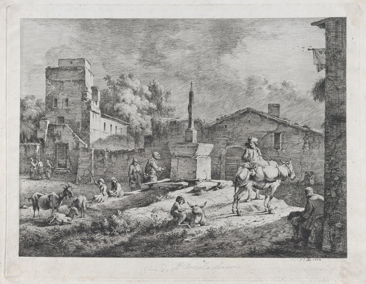 Utsikt over Saint-Andéol, 1774. av Jean Jacques de Boissieu