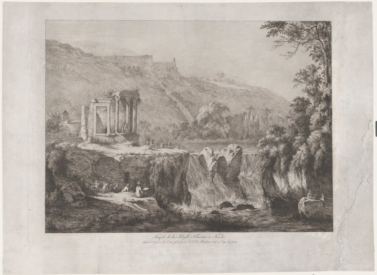 Utsikt over Temple of the Tiburtine Sibyl, 1809. av Jean Jacques de Boissieu