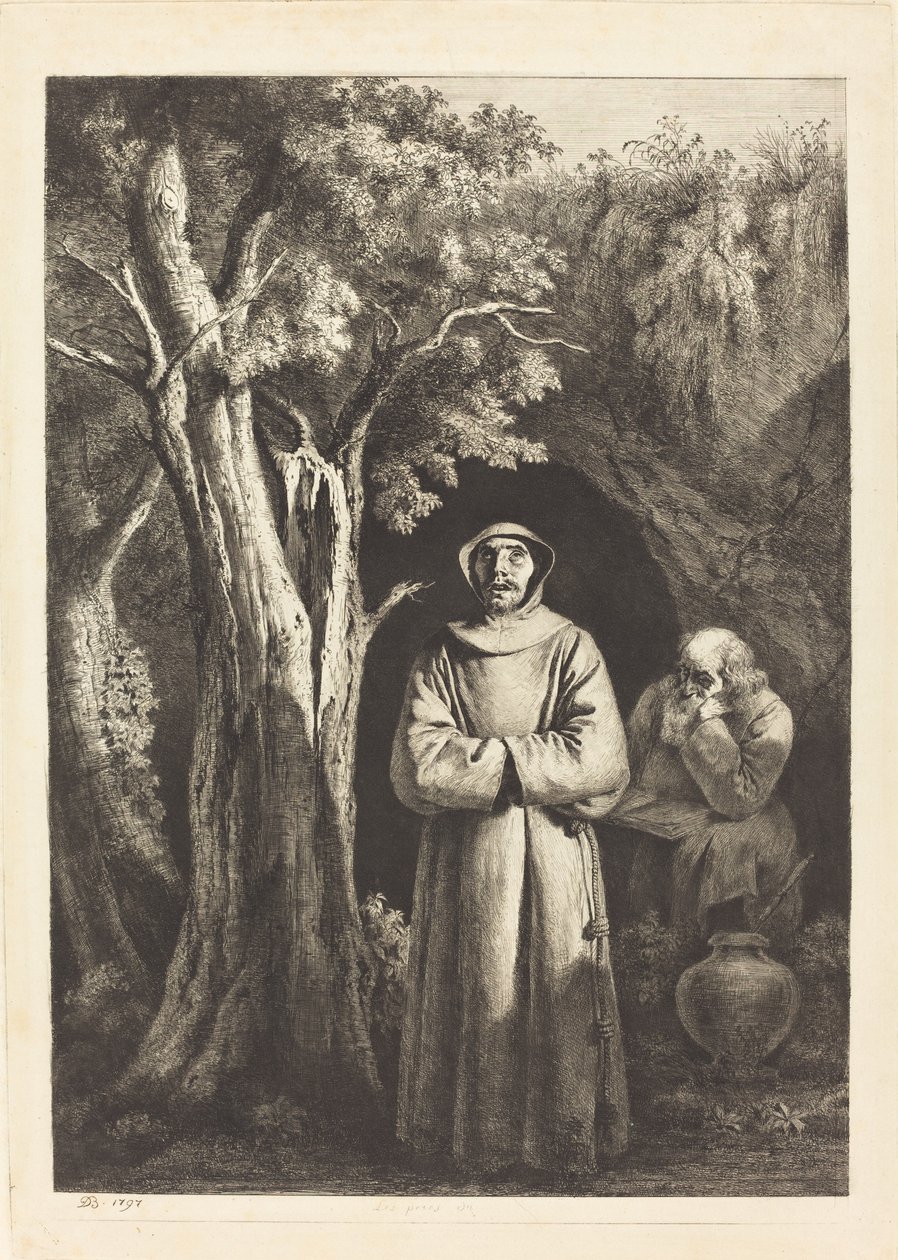 Ørkenmunker av Jean Jacques de Boissieu after Francisco