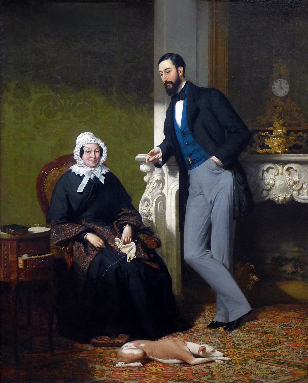 Portrett av Madame Coste née Reboulh og hennes sønn Alphonse Coste-Reboulh av Jean Jalabert