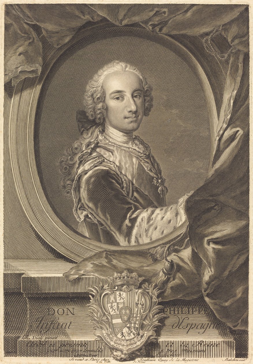 Don Philip, spedbarn av Spania av Jean Joseph Balechou after Louis Rene de Vialy