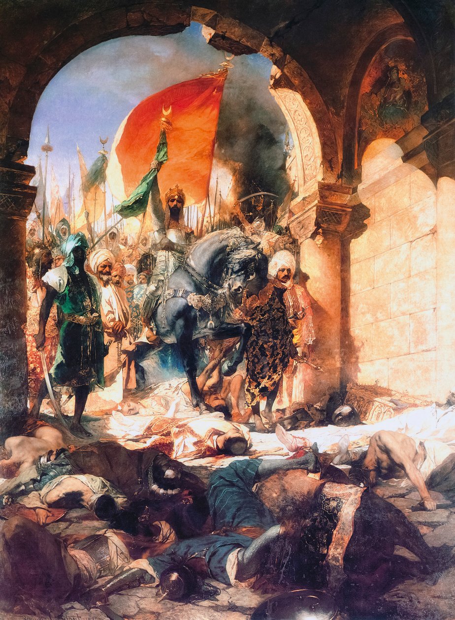 Mehmed IIs inntog i Konstantinopel. av Jean Joseph Benjamin (after) Constant