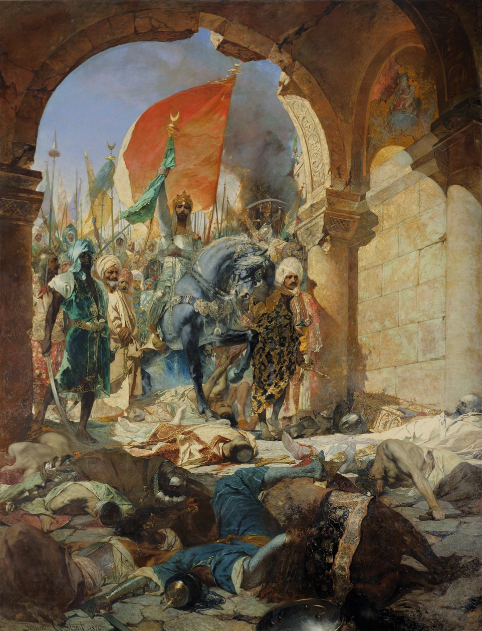 Inntreden av tyrkerne av Mohammed II (1432-81) i Konstantinopel, 29. mai 1453, 1876 av Jean Joseph Benjamin Constant