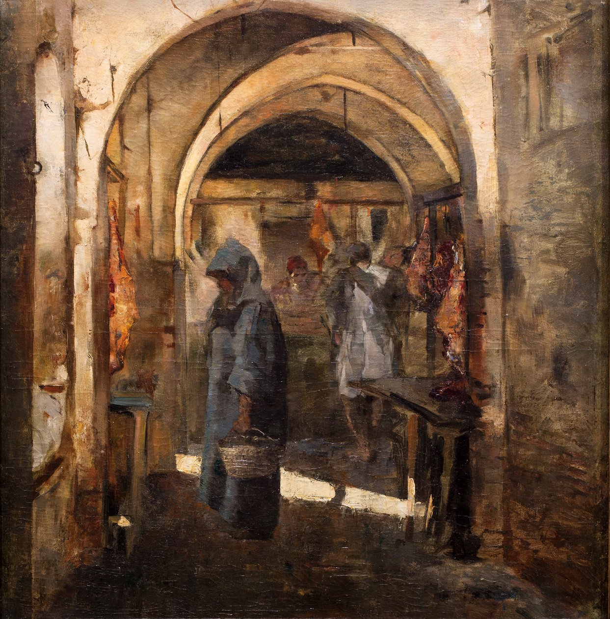 Slakterbutikken, andre halvdel av 1800-tallet. (Olje på lerret) av Jean Joseph Benjamin Constant