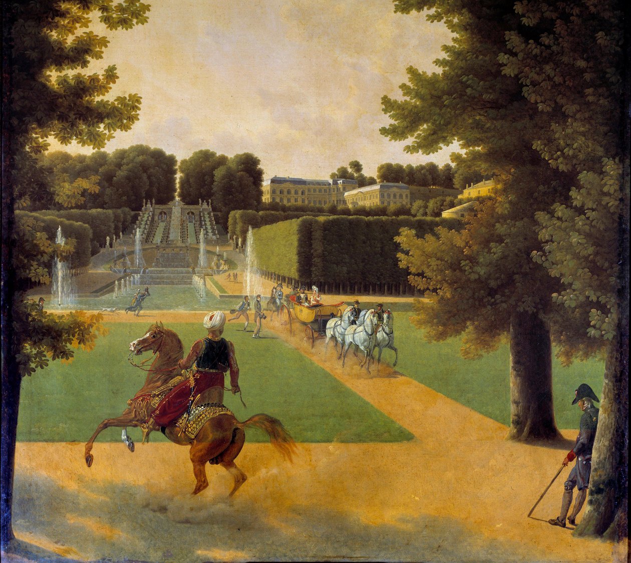 Turen i parken Saint Cloud Painting av Joseph Bidault (1758-1846) 1808 Paris, Musee Marmottan av Jean Joseph Bidault
