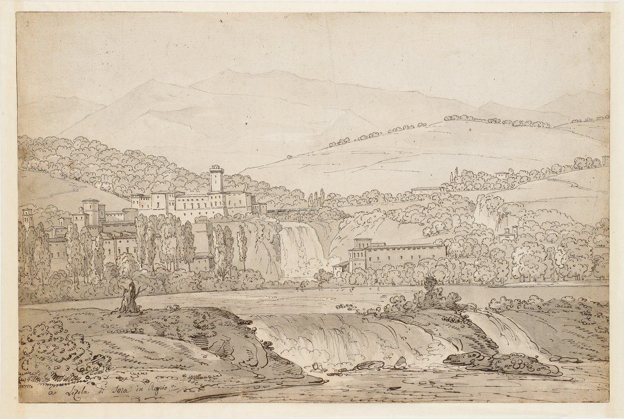Utsikt over Isola di Sora, nær Napoli av Jean Joseph Bidault