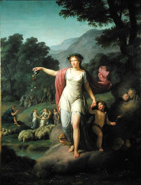 Fjær (olje på lerret) av Jean Joseph Taillasson