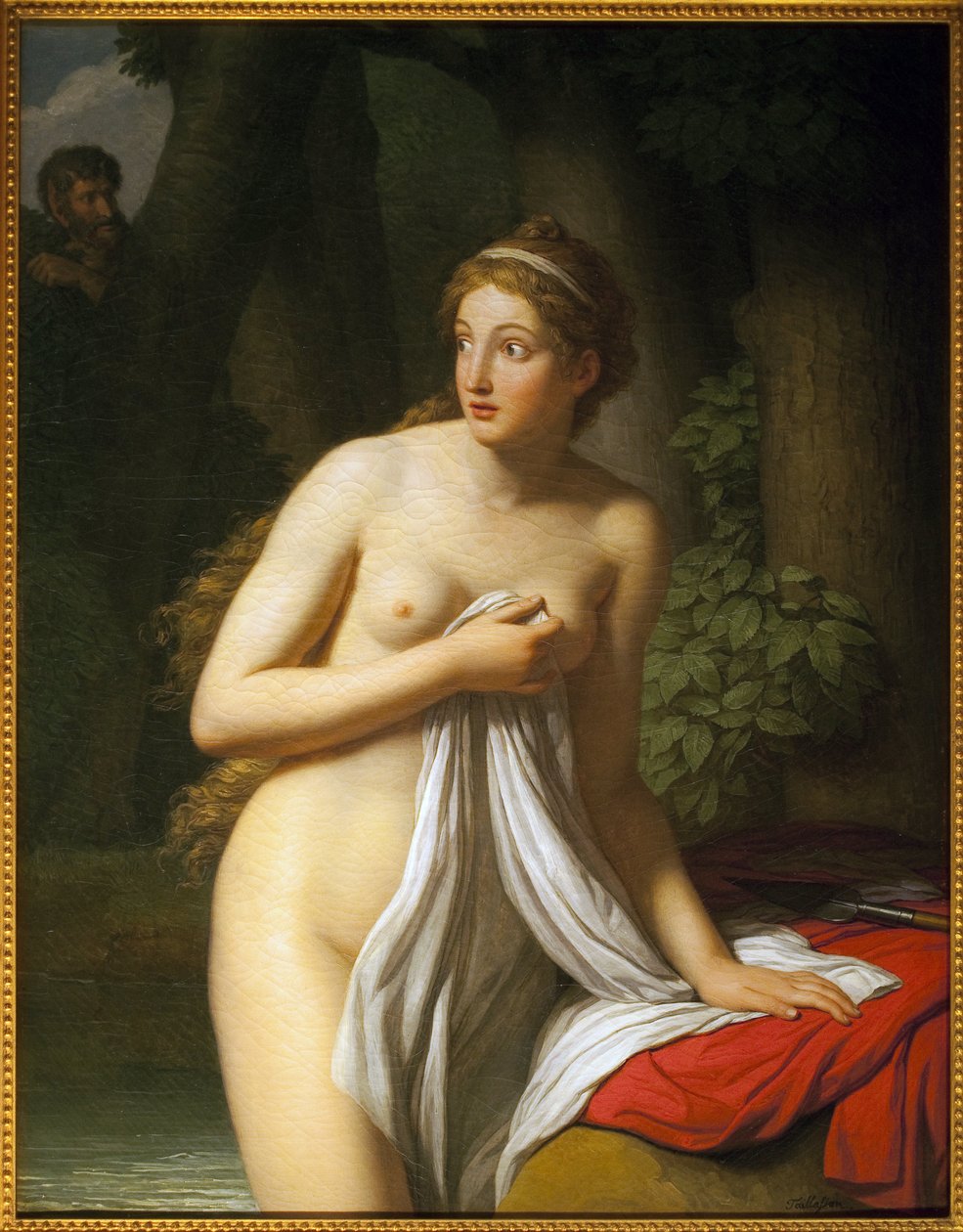 Overraskelsesnymfe. Maleri av Jean Joseph Taillasson (1745-1809), Olje på lerret. Fransk kunst fra 1700-tallet. Toulouse kunstmuseum. av Jean Joseph Taillasson