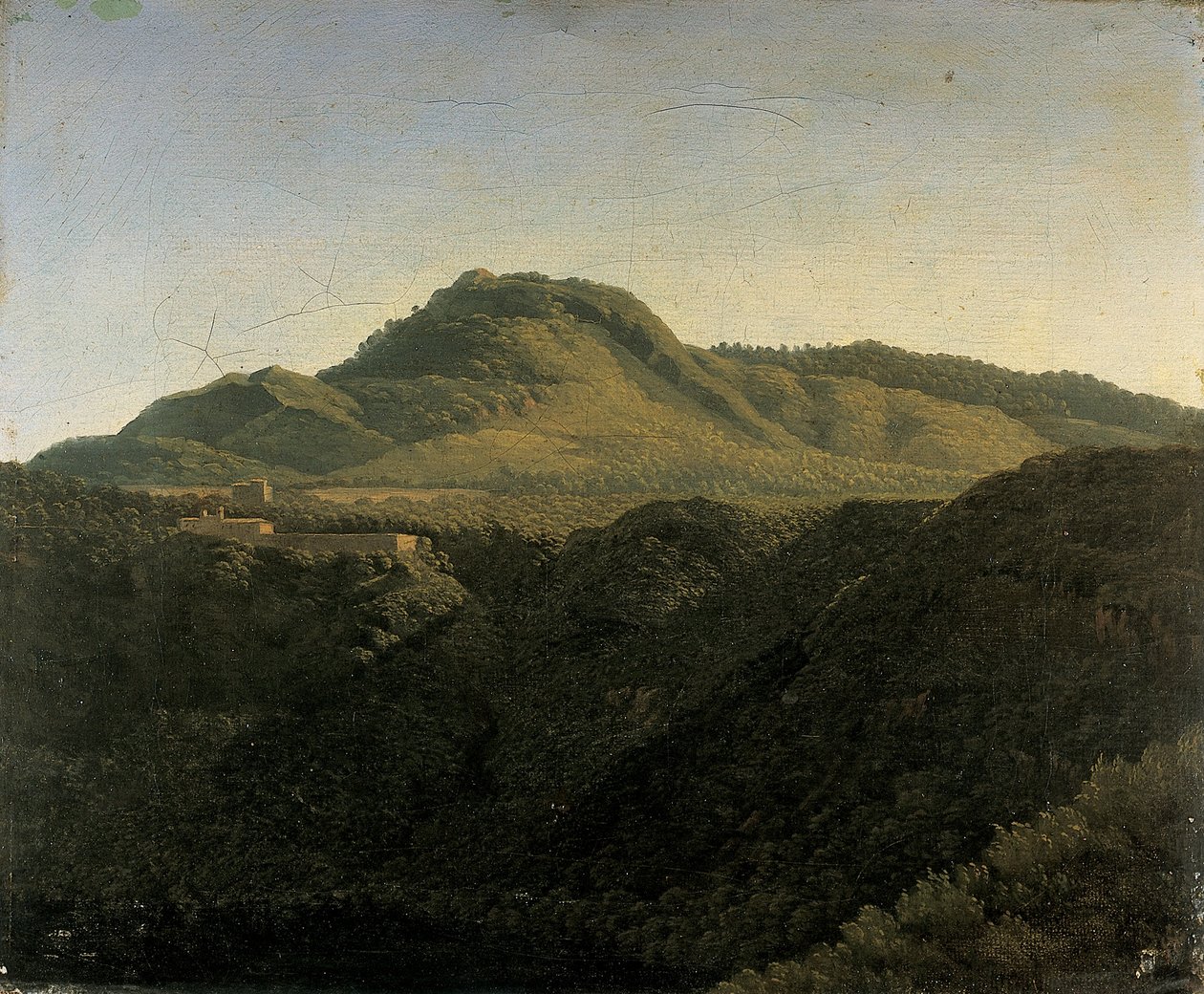 En utsikt over den romerske Campagna, med Lake Nemi av Jean Joseph Xavier Bidauld