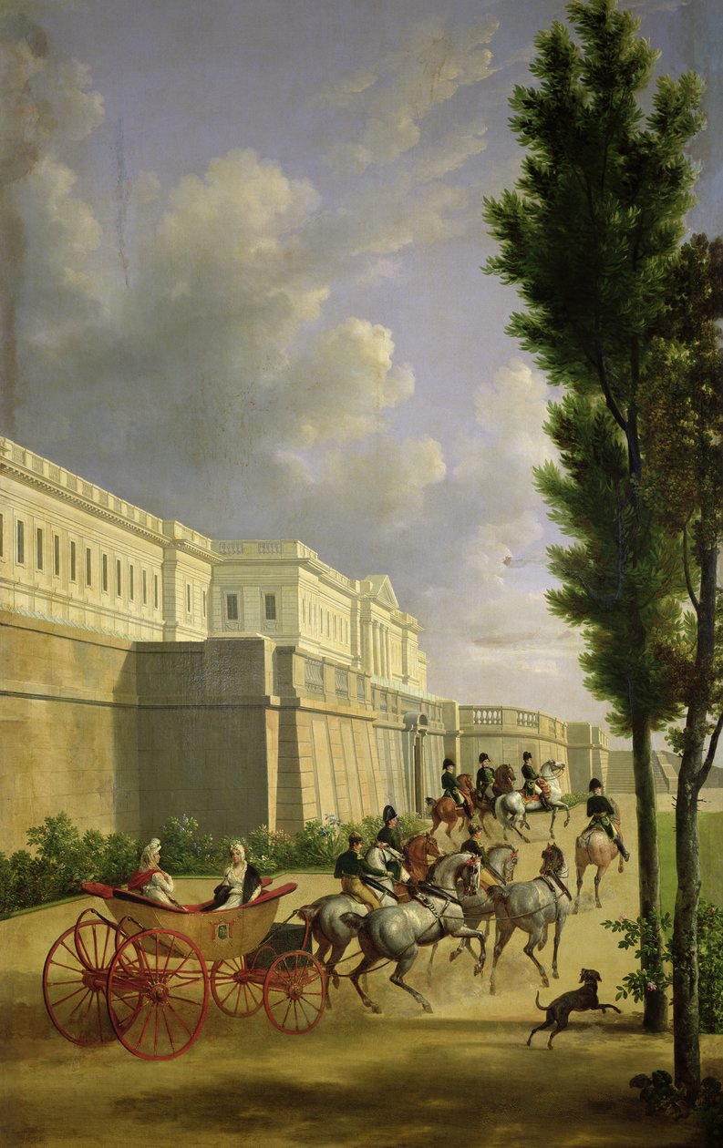 Napoleon I (1769-1821) og Marie-Louise (1791-1847) på vei på jakt i Compiegne, 1811 av Jean Joseph Xavier Bidauld