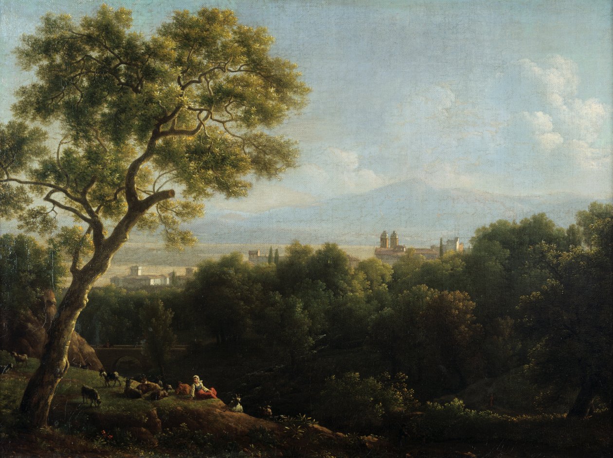 Utsikt over Frascati, 1820 av Jean Joseph Xavier Bidauld