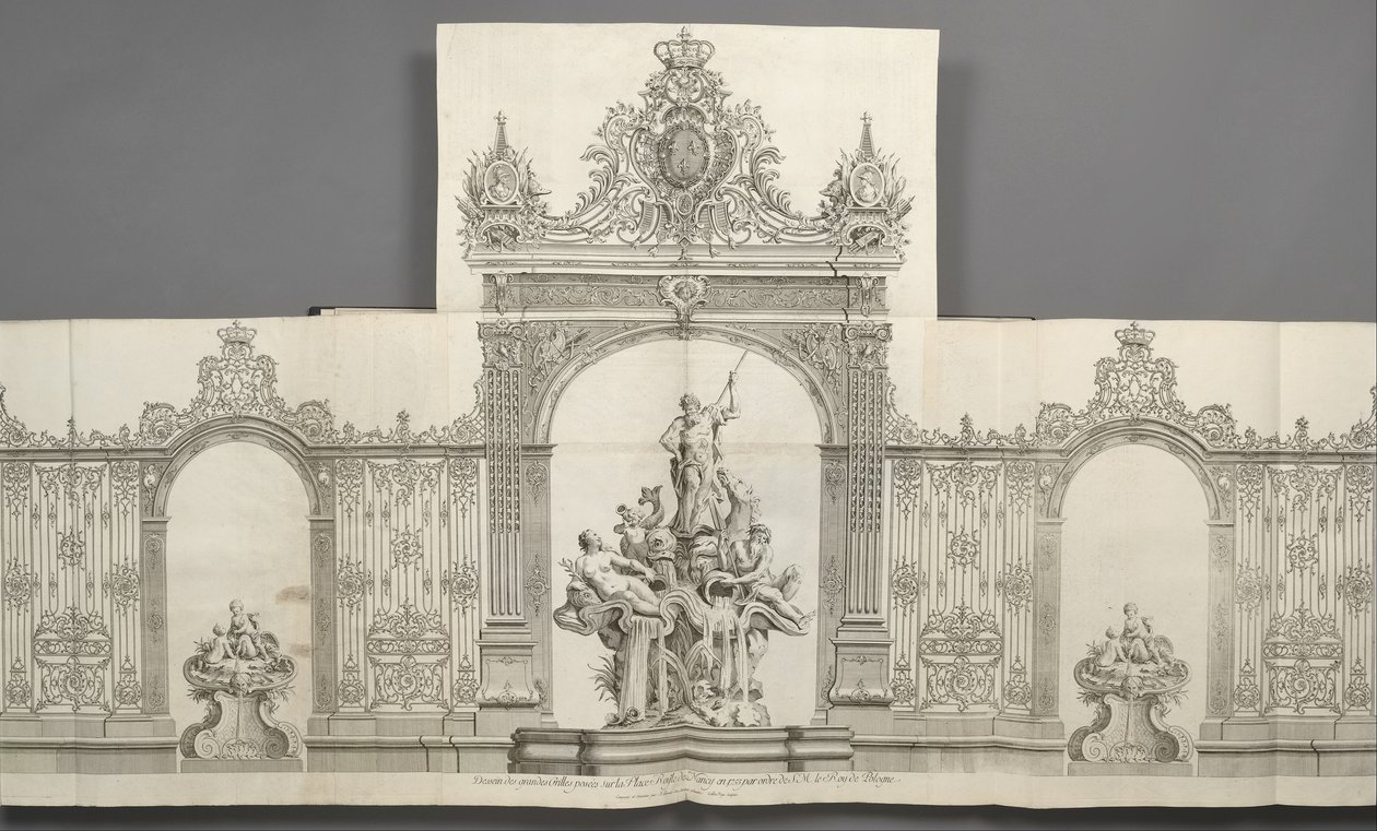 Design av Grandes Grilles plassert på Place Royale i Nancy i 1755 etter ordre fra S. M. le Roy de av Jean Lamour