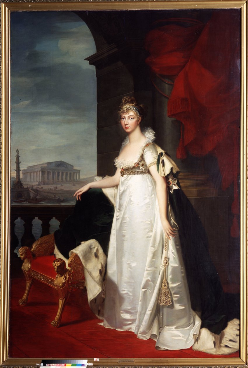 Portrett av keiserinne Elisabeth Alexeievna (Elizabeth Alexeievna, prinsesse Louise Augusta av Baden eller Baden av Jean Laurent Monnier