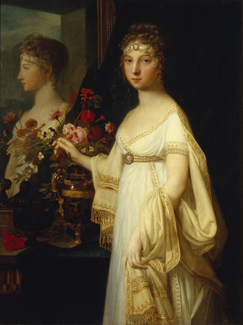 Portrett av keiserinne Elizabeth Alexeievna, prinsesse Louise av Baden 1779-1826, 1802 av Jean Laurent Monnier