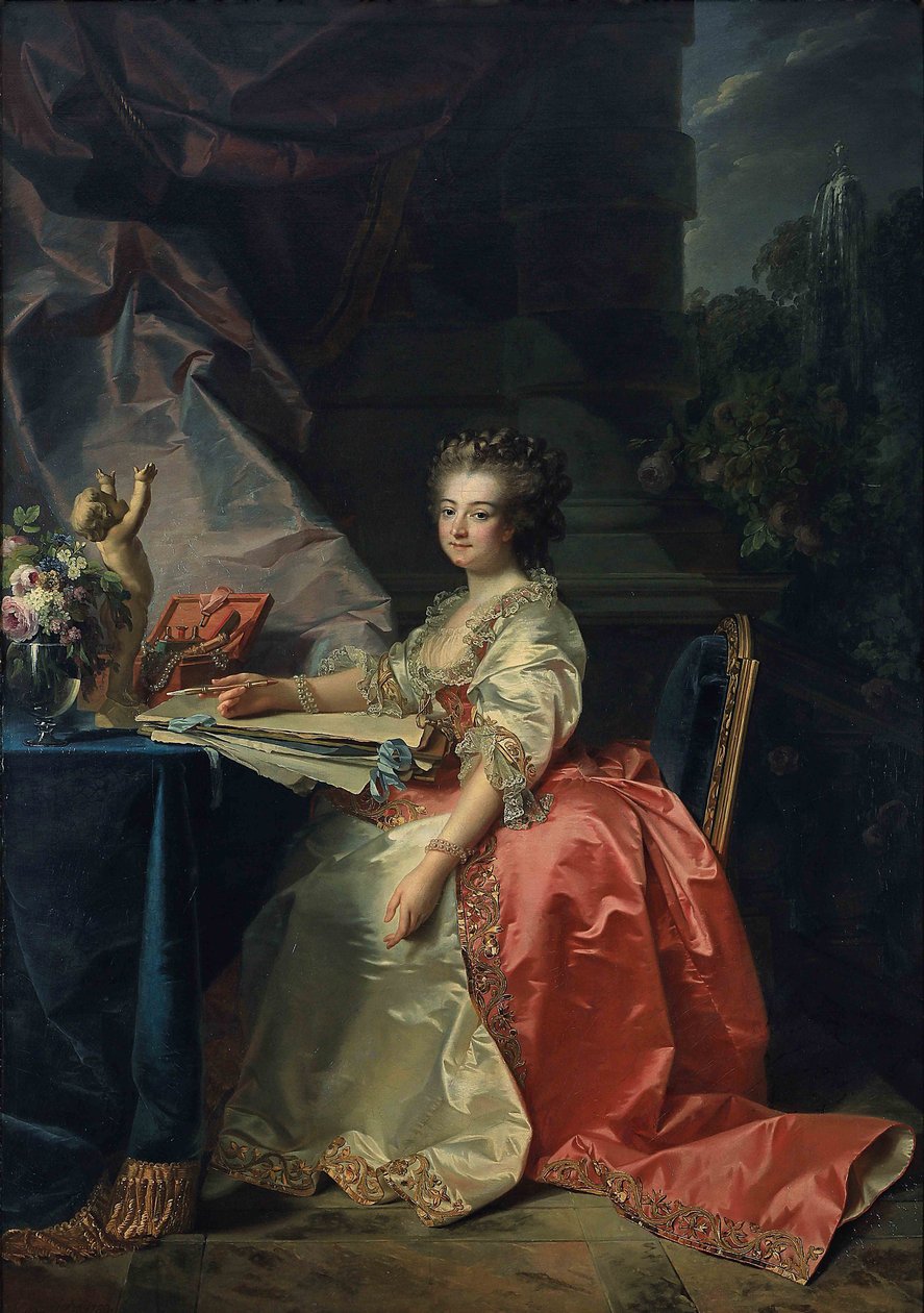 Portrett av Marie Louise av Savoy 1749-1792, prinsesse av Lamballe, 1780. av Jean Laurent Mosnier